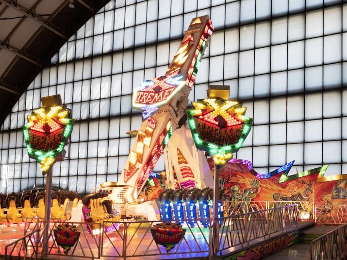Easter Funfair rides in Central Hall