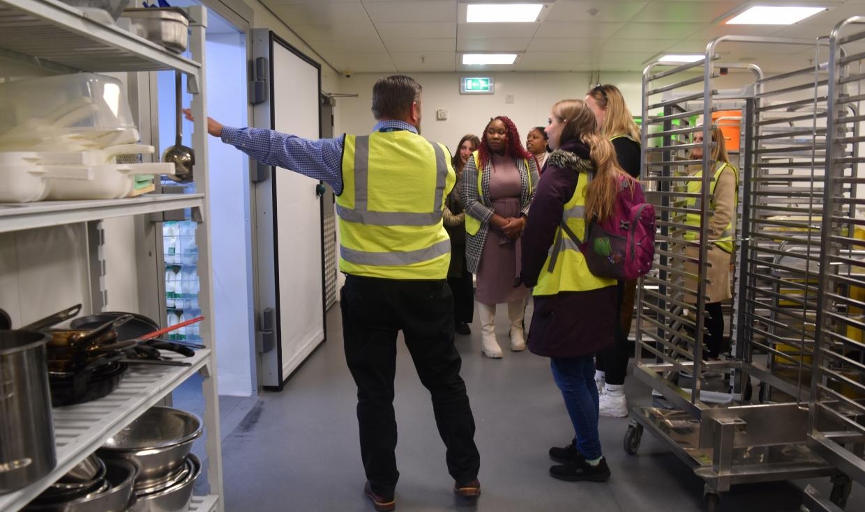 MMU sustainability visit - kitchen